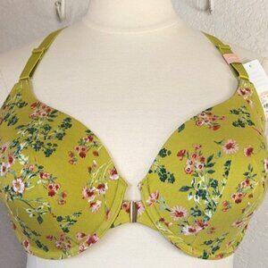 Cacique 44DD Lightly Lined T-Shirt bra Front-Close Racerback Underwire